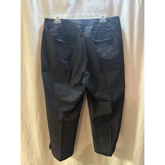 Larry Levine Stretch Ankle Trousers – Size 12 – Lace Trim Pocket + Button Hem - Picture 6 of 6